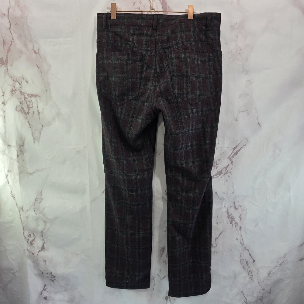 Paisley & Gray Pants Mens 30 X 32 Black Red Plaid Slim Straight Leg Business